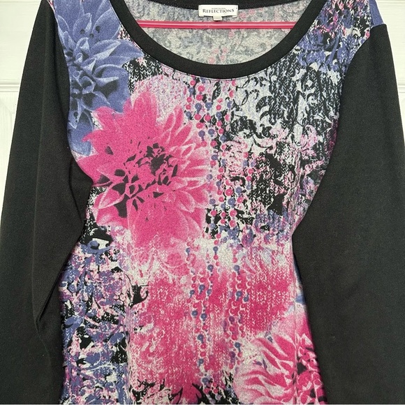 Northern Reflections Shirt Black/Pink/Purple Floral Long Sleeved Sz Extra Large - Picture 3 of 16